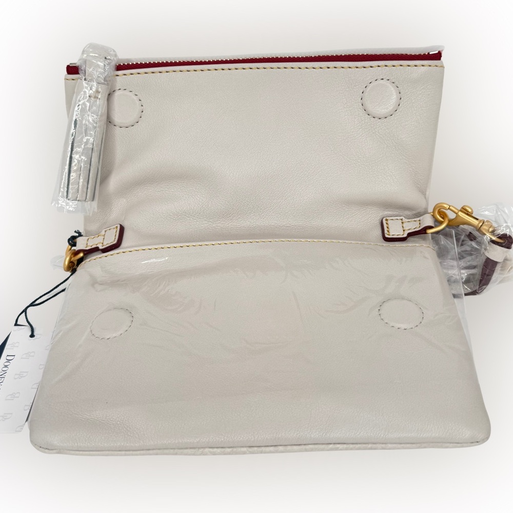 Dooney & Bourke Ecru Florentine Foldover Zip Crossbody - Picture 3 of 4